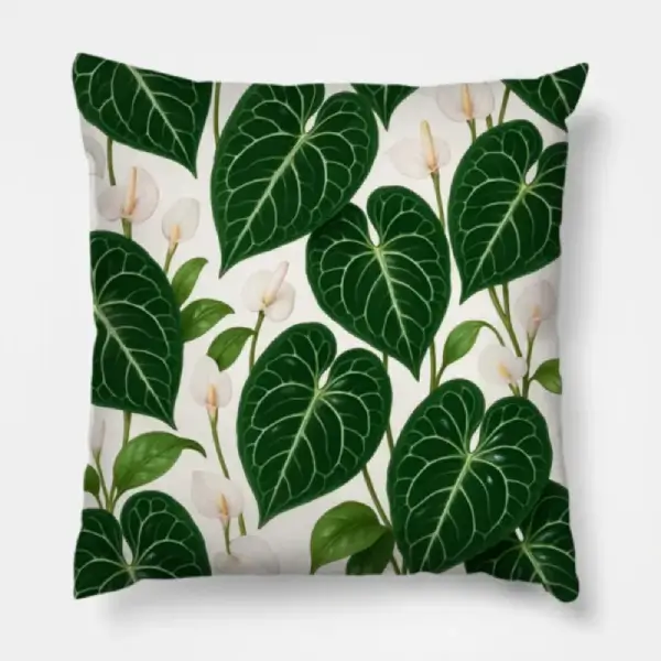 Floral Anthurium Crystallinum Modern Throw Pillow